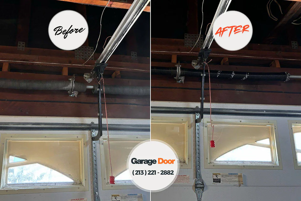 Before and after: garage door repair Altamont, NY
